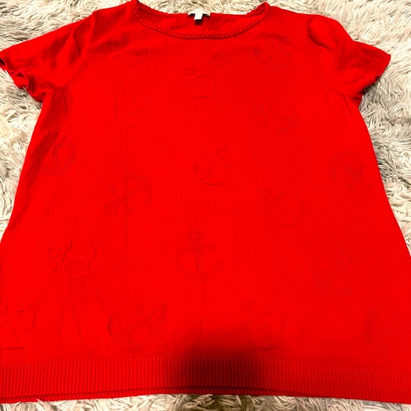 Talbots Tops Talbots Red Anchor Prints Sweater Shirt With